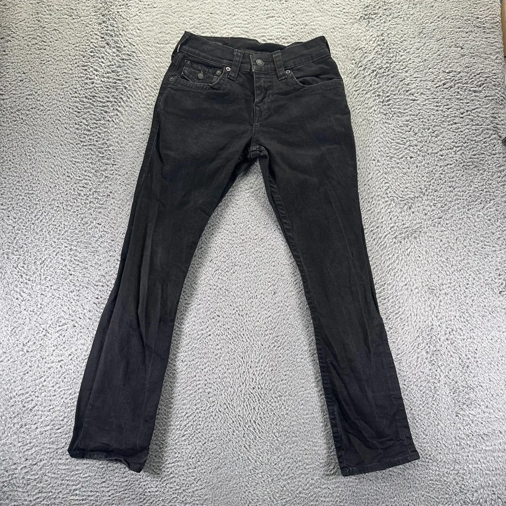 True Religion Ricky Jeans Mens 28x32 Black Cotton Denim Straight Relaxed Stretch